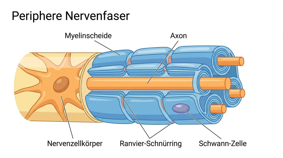 Gesunde periphere Nervenfaser mit Myelinscheide